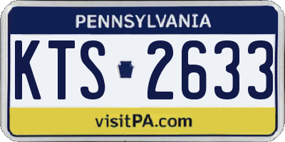 PA license plate KTS2633
