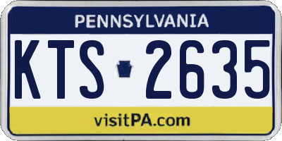 PA license plate KTS2635