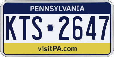 PA license plate KTS2647