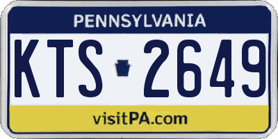 PA license plate KTS2649