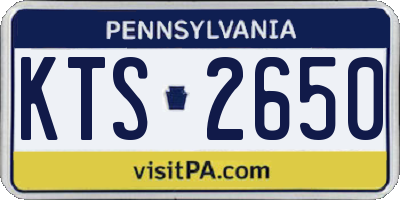 PA license plate KTS2650