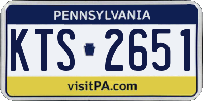 PA license plate KTS2651