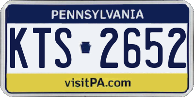 PA license plate KTS2652