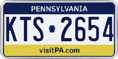 PA license plate KTS2654