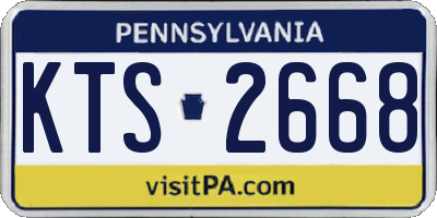 PA license plate KTS2668