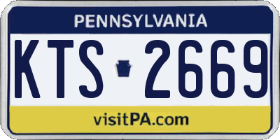 PA license plate KTS2669