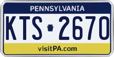 PA license plate KTS2670