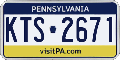 PA license plate KTS2671