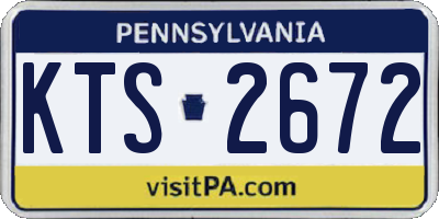 PA license plate KTS2672