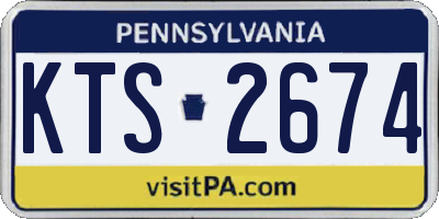 PA license plate KTS2674