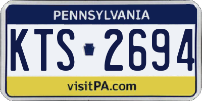 PA license plate KTS2694