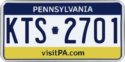 PA license plate KTS2701