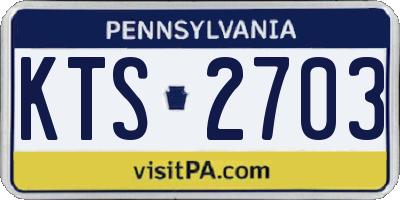 PA license plate KTS2703