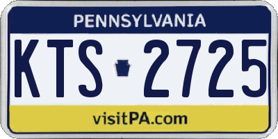 PA license plate KTS2725