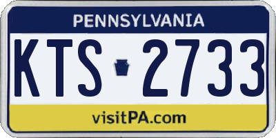 PA license plate KTS2733