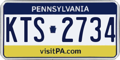 PA license plate KTS2734