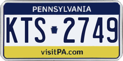 PA license plate KTS2749