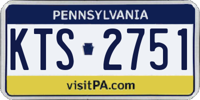 PA license plate KTS2751