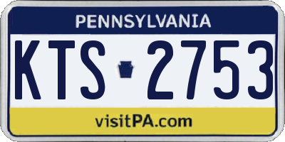 PA license plate KTS2753