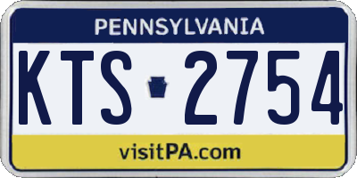 PA license plate KTS2754