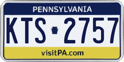 PA license plate KTS2757
