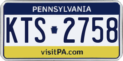 PA license plate KTS2758
