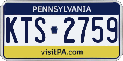 PA license plate KTS2759