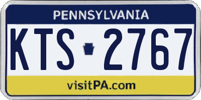 PA license plate KTS2767