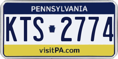 PA license plate KTS2774