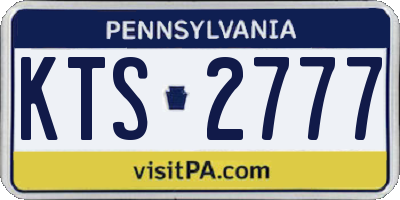 PA license plate KTS2777