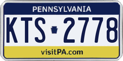 PA license plate KTS2778