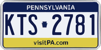 PA license plate KTS2781