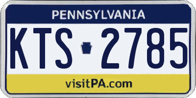 PA license plate KTS2785