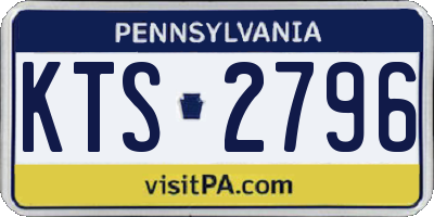 PA license plate KTS2796