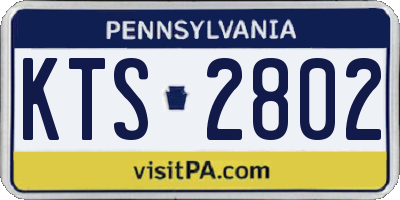 PA license plate KTS2802