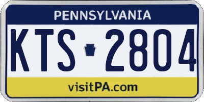 PA license plate KTS2804