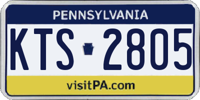 PA license plate KTS2805