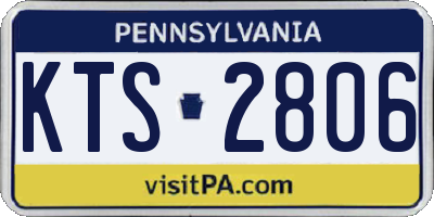PA license plate KTS2806
