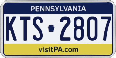 PA license plate KTS2807