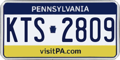 PA license plate KTS2809