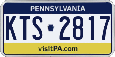 PA license plate KTS2817
