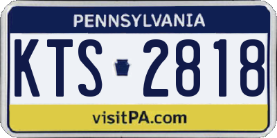 PA license plate KTS2818
