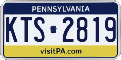 PA license plate KTS2819