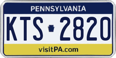 PA license plate KTS2820