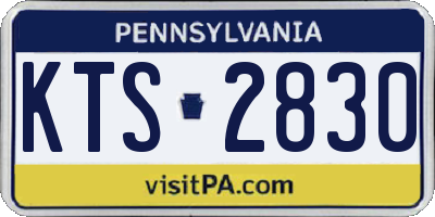 PA license plate KTS2830