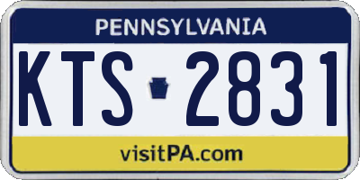 PA license plate KTS2831