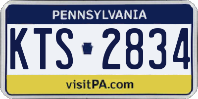 PA license plate KTS2834