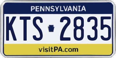 PA license plate KTS2835