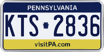 PA license plate KTS2836