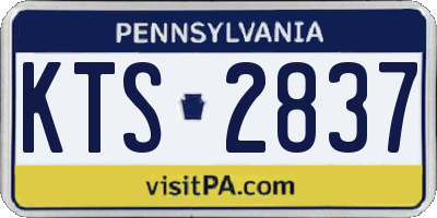 PA license plate KTS2837